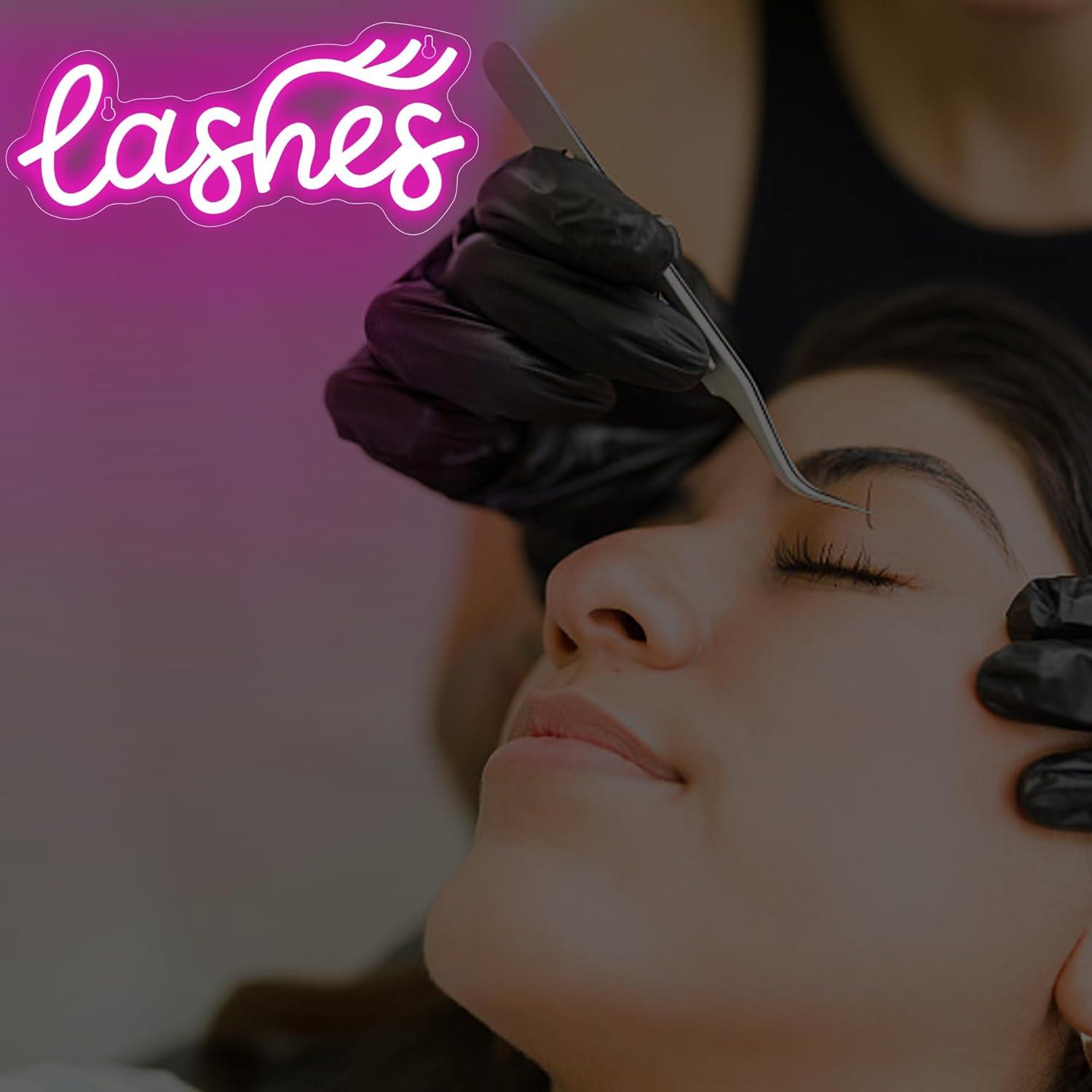 Lashes Neon Sign Lady Text Led - Beauty No Makeup recension och pris